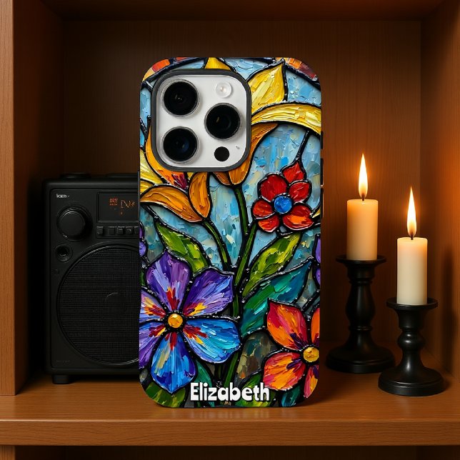 Coques Case-Mate iPhone Art floral audacieux en verre (Créateur téléchargé)
