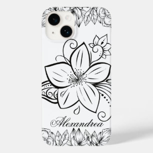 Coque Case-Mate iPhone Art Floral, Beauté monochrome