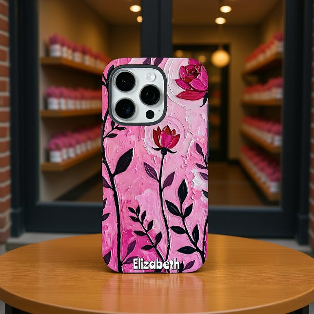 Coques Case-Mate iPhone Art floral gras en rose (Créateur téléchargé)