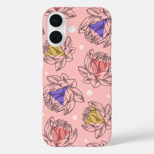 Coques Case-Mate iPhone Art floral rose doux Lotus (Verso)