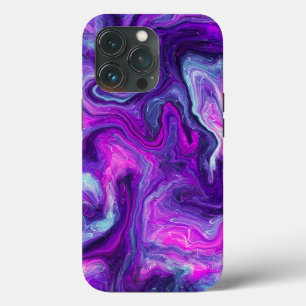 Case-Mate iPhone Case Art fluide en marbre rose, bleu, violet