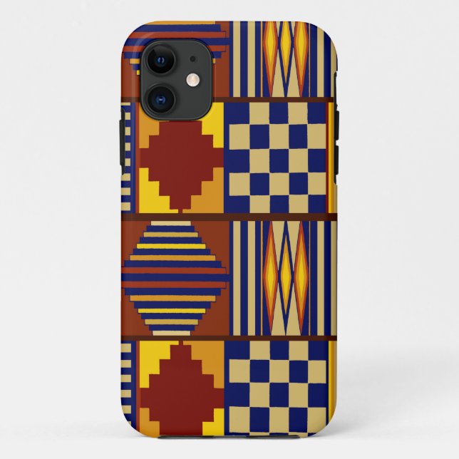 Coques Case-Mate iPhone Art folklorique tribal - Jaune marine rouille (Dos)