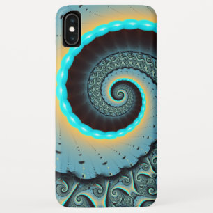 Case-Mate iPhone Case Art fractal abstrait bleu turquoise orange Spirale