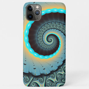 Case-Mate iPhone Case Art fractal abstrait bleu turquoise orange Spirale