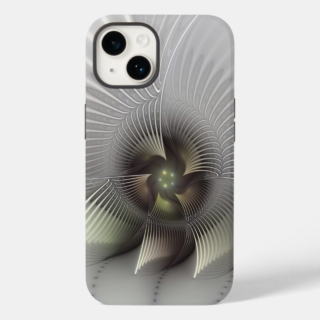Coques Case-Mate iPhone Art fractal Abstrait moderne en 3D (Verso)