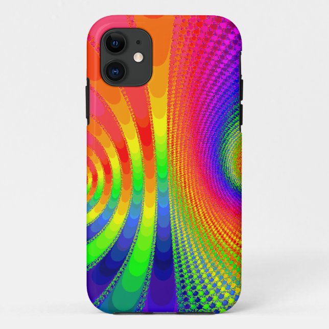 Coques Case-Mate iPhone art fractal arc-en-ciel (Dos)