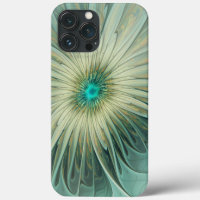 Art fractal de fleurs de fantaisie vert sauge abst
