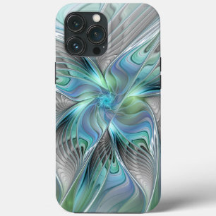 Case-Mate iPhone Case Art fractal fantaisie papillon bleu vert abstrait