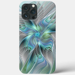 Case-Mate iPhone Case Art fractal fantaisiste papillon bleu vert abstrai