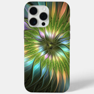 Coque Case-Mate iPhone Art Fractal Fleur Imaginaire Coloré Lumineux