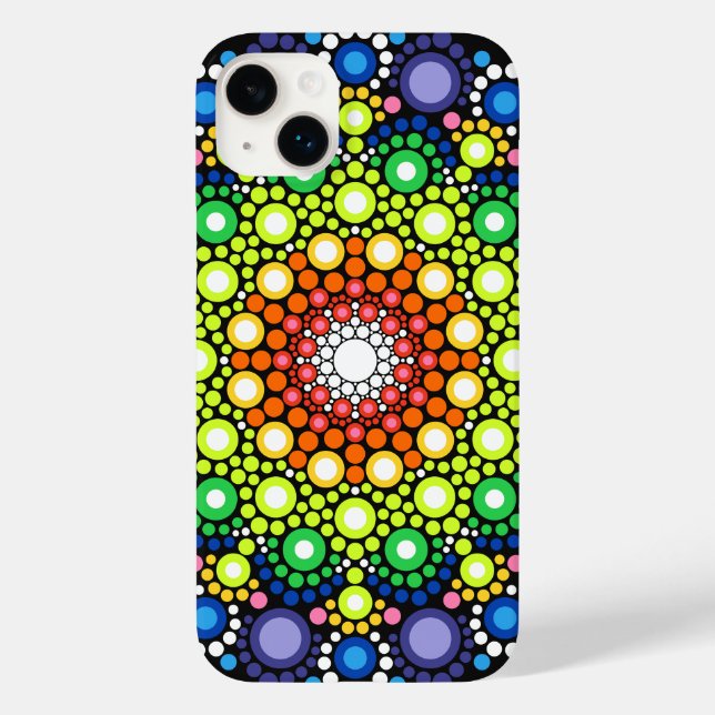 Coques Case-Mate iPhone Art Fractal Floral Dotée Rétro Mandala (Verso)