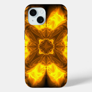 Coque Case-Mate iPhone Art fractal solaire d'or fondu