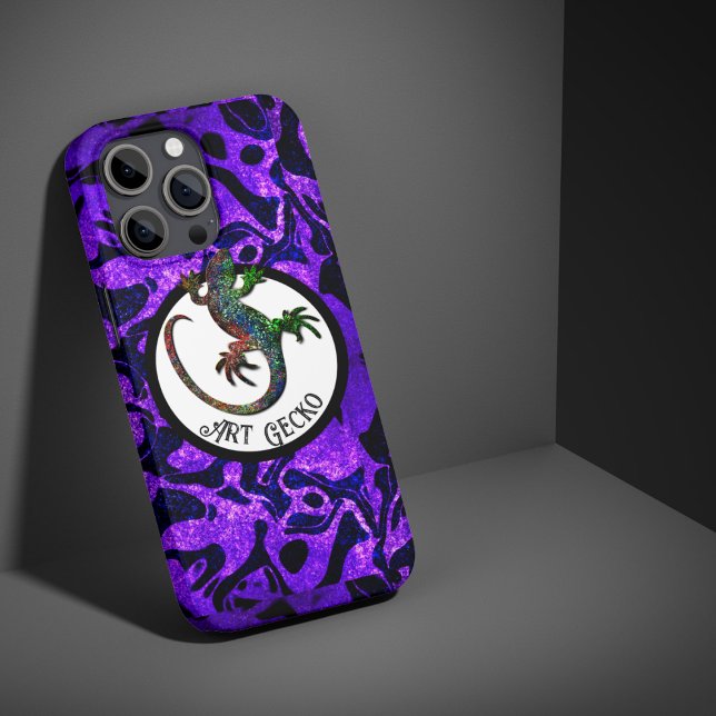 Coques Case-Mate iPhone Art Gecko - fond violet (Créateur téléchargé)