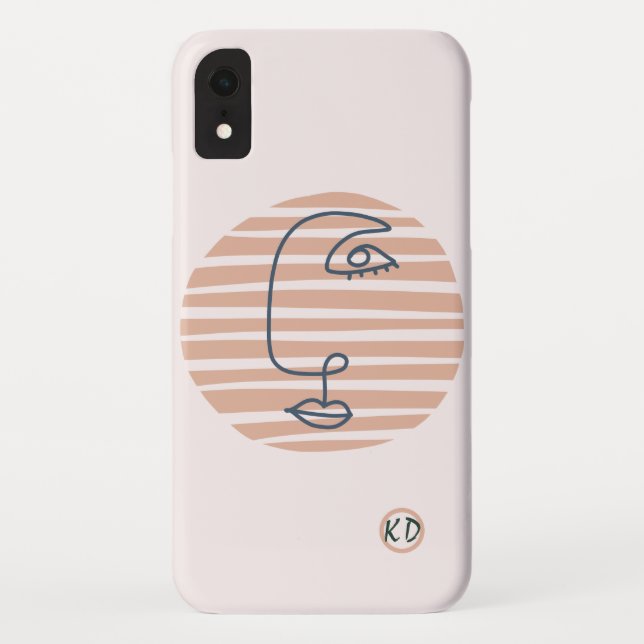 Coques Case-Mate iPhone Art géométrique moderne rose poudré (Dos)