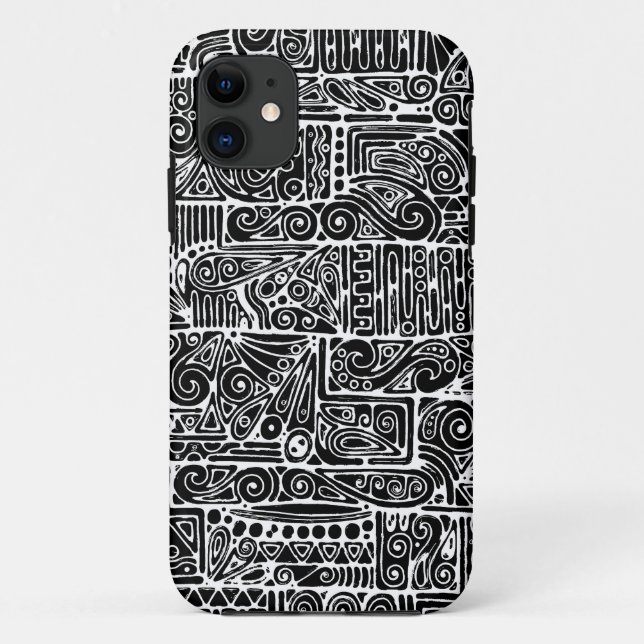 Coques Case-Mate iPhone Art Géométrique Noir Et Blanc 2 (Dos)