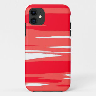 Coque iPhone 11 Art graphique en peinture rouge et blanche
