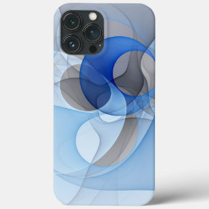 Case-Mate iPhone Case Art graphique fractal abstrait bleu gris moderne