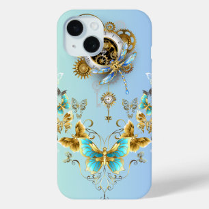 Coque Case-Mate iPhone Art graphique Steampunk turquoise, Sérénité mécani