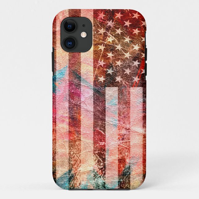 Coques Case-Mate iPhone Art Grunge American Flag #6 (Dos)