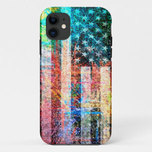 Coques Pour iPhone Art Grunge Drapeau Américain #4