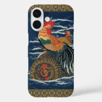 Art japonais vintage représentant un coq dragon