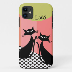Coques Pour iPhone Art lunatique de chat noir