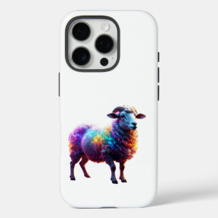 Coque iPhone 16 Pro "Art magique des moutons arc-en-ciel