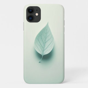 Case-Mate iPhone Case Art minimaliste de feuille verte menthe - Esthétiq