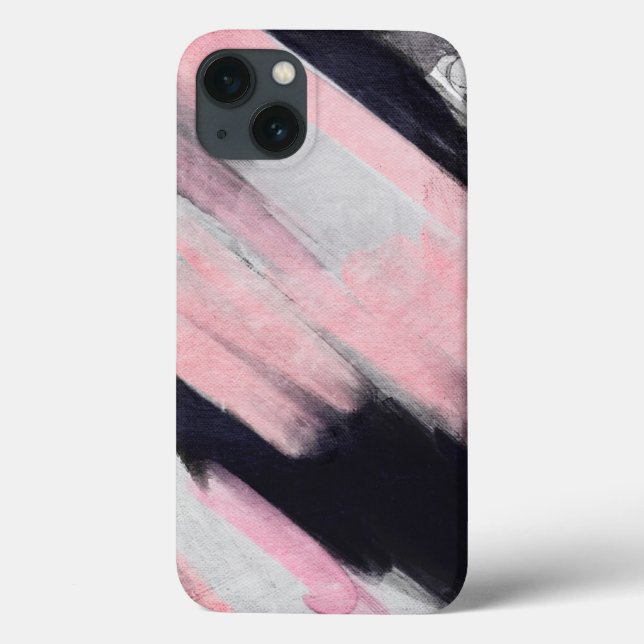 Coques Case-Mate iPhone Art moderne rose gris noir Abstrait (Verso)