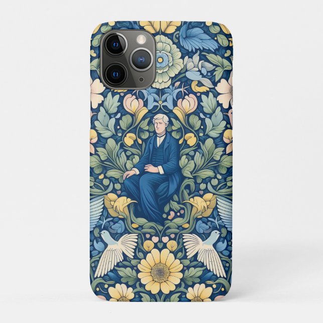 Coques Case-Mate iPhone Art Morris aux fleurs (Dos)