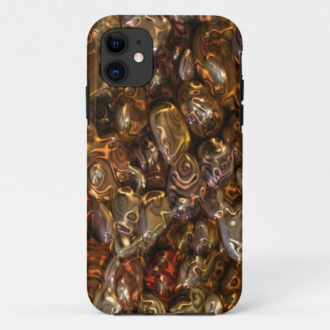 Coques Case-Mate iPhone ART motif - Pierres de rivière d'or (Dos)