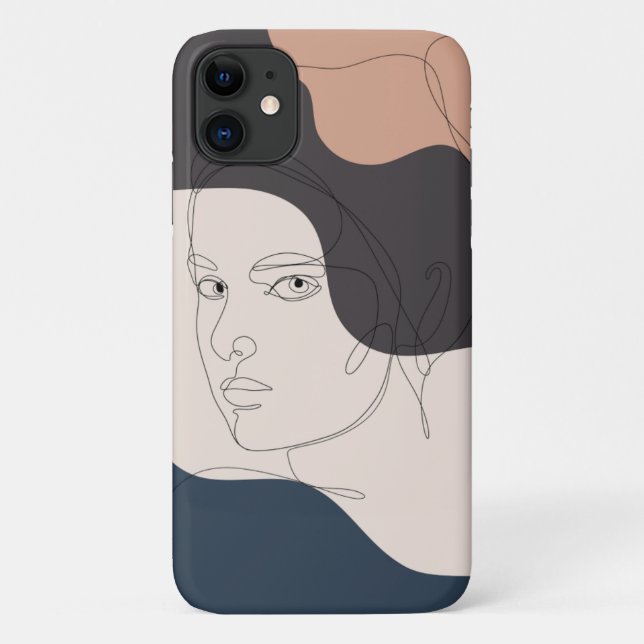 Coques Case-Mate iPhone Art mural Art boho Femme Art linéaire Créativité   (Dos)