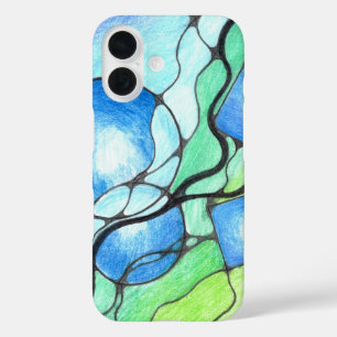 Coque Pour iPhone 16 Art neurographique plein de sens, de couleur et de