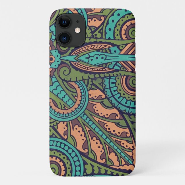 Coques Case-Mate iPhone Art nouveau abstrait christopher commode paix turq (Dos)