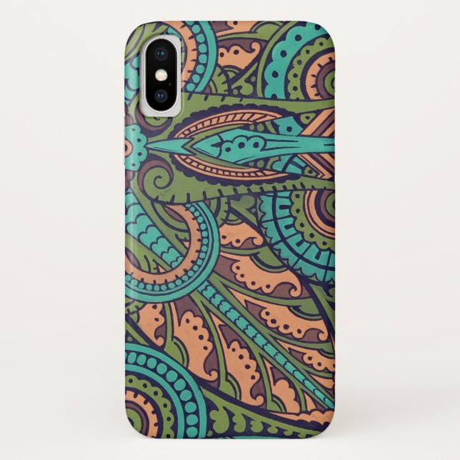 Coques Case-Mate iPhone Art nouveau abstrait christopher commode turquoise (Dos)