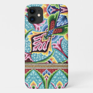 Case-Mate iPhone Case Art nouveau abstrait motif bleu rose textile art