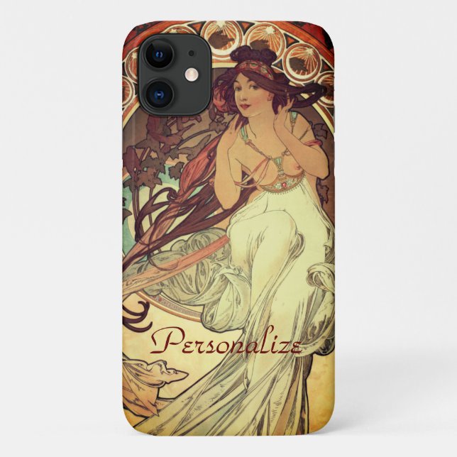 Coques Case-Mate iPhone Art nouveau Alphonse Mucha élégante femme vintage (Dos)