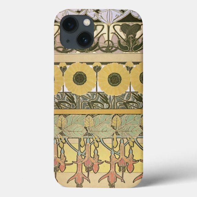 Coques Case-Mate iPhone Art nouveau alphonse mucha fuschia tournesol flore (Verso)