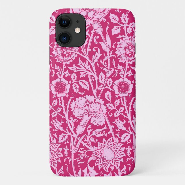 Coques Case-Mate iPhone Art Nouveau Carnation Damask, Fuchsia rose (Dos)