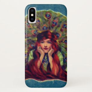 Case-Mate iPhone Case Art nouveau déco élégante femme paon plumes