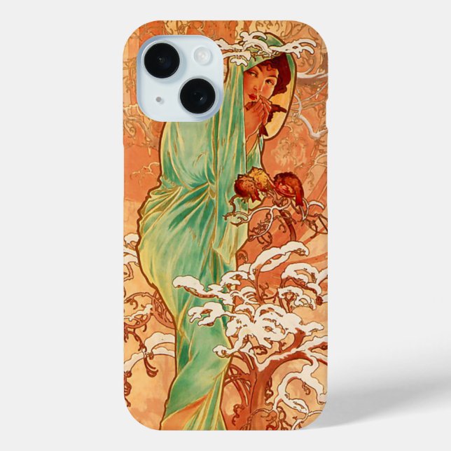 Coques Case-Mate iPhone Art Nouveau Hiver d'Alphonse Mucha (Verso)