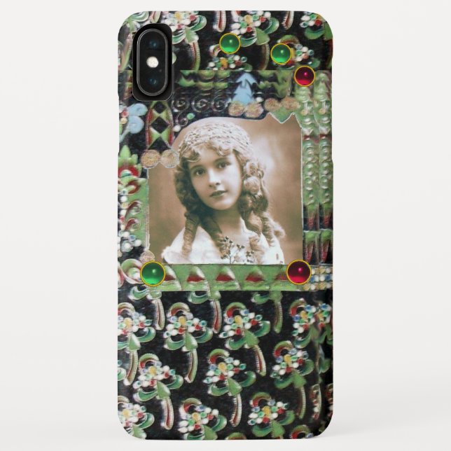 COQUES Case-Mate iPhone ART NOUVEAU MODÈLE PHOTO BLACK GREEN RED GEMS (Dos)