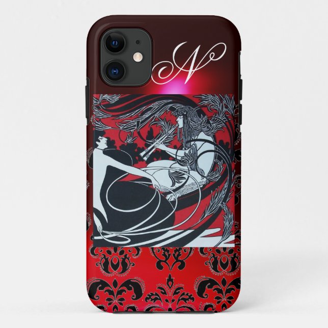 COQUES Case-Mate iPhone ART NOUVEAU PAN, ROUGE BLACÉ BLANC DOMMASQUE MONOG (Dos)