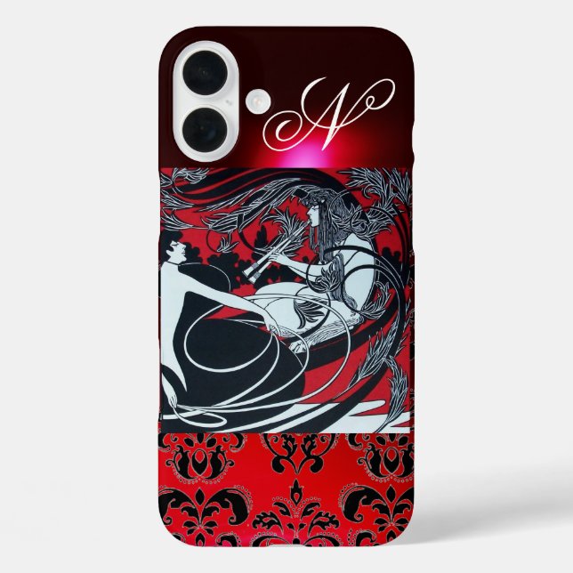 COQUES Case-Mate iPhone ART NOUVEAU PAN, ROUGE BLACÉ BLANC DOMMASQUE MONOG (Verso)