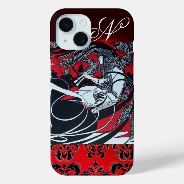 COQUES Case-Mate iPhone ART NOUVEAU PAN, ROUGE BLACÉ BLANC DOMMASQUE MONOG (Verso)