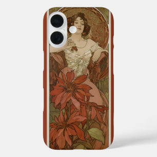 Coque Pour iPhone 16 Art Nouveau Ruby Fleuriste Vintage Alphonse Mucha