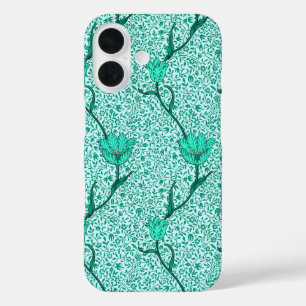 Coque Pour iPhone 16 Art Nouveau Tulip Damask, Turquoise