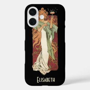 Coques iPhone 16 Art Nouveau vintage, Champagne par Alphonse Mucha