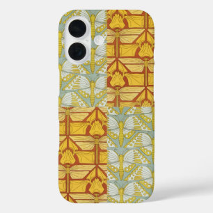 Coque Pour iPhone 16 Art Nouveau vintage de grille de motif de la natur