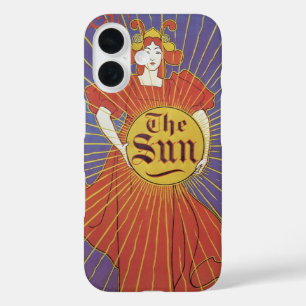 Coques iPhone 16 Art Nouveau vintage, New York Sun Newspaper